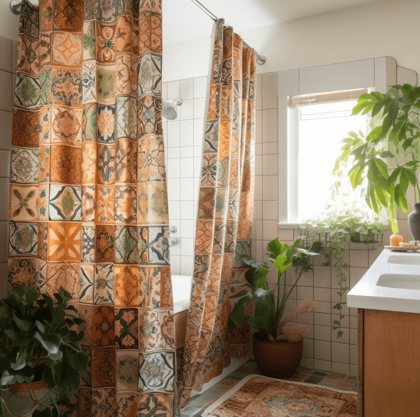 Bohemian shower curtain idea