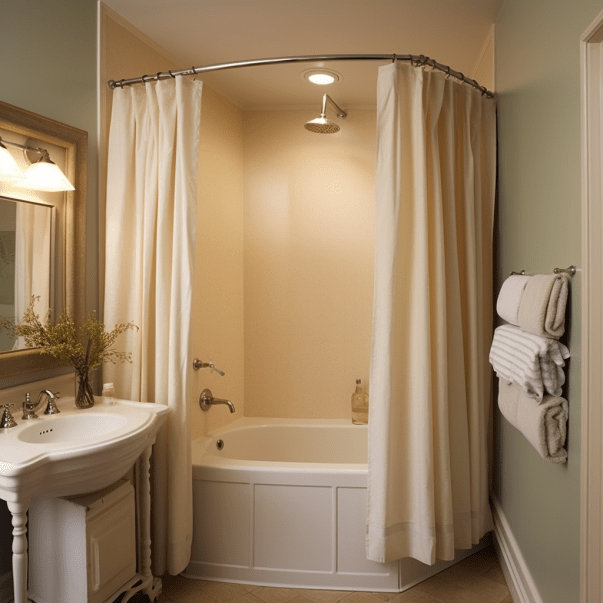 corner shower curtain rod over bathtub