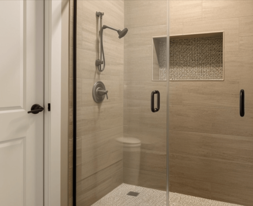 modern bathroom with shower glass door