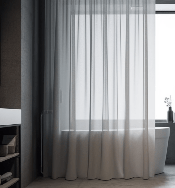 opaque wraparound shower curtain
